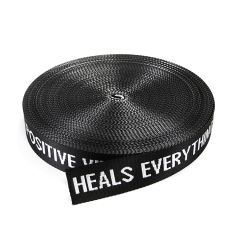 3.5cm黑白彩仿尼龙提花织带 箱包肩包字母织带手提带 宠物背带腰包织带