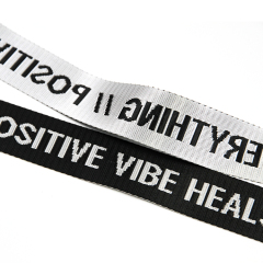 3.5cm黑白彩仿尼龙提花织带 箱包肩包字母织带手提带 宠物背带腰包织带