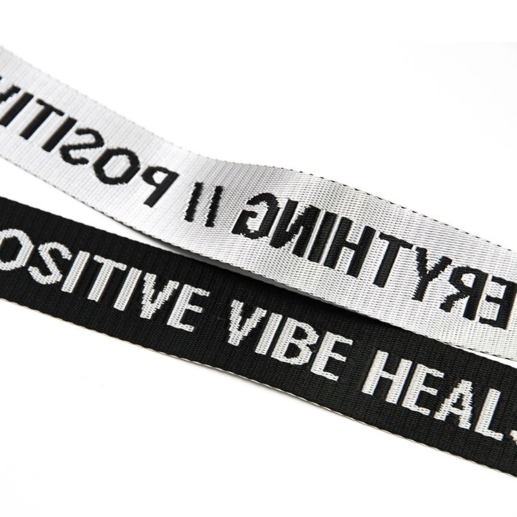 3.5cm黑白彩仿尼龙提花织带 箱包肩包字母织带手提带 宠物背带腰包织带