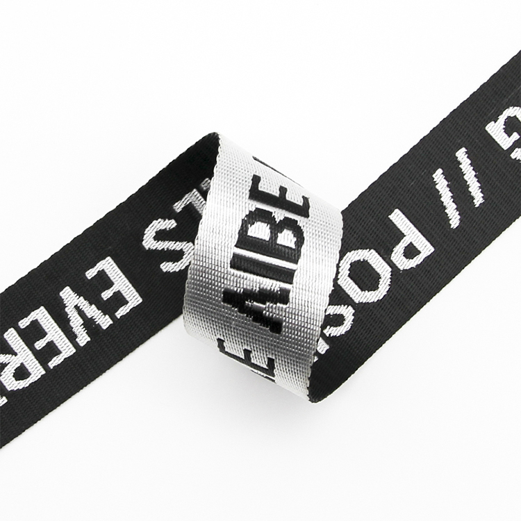 3.5cm黑白彩仿尼龙提花织带 箱包肩包字母织带手提带 宠物背带腰包织带