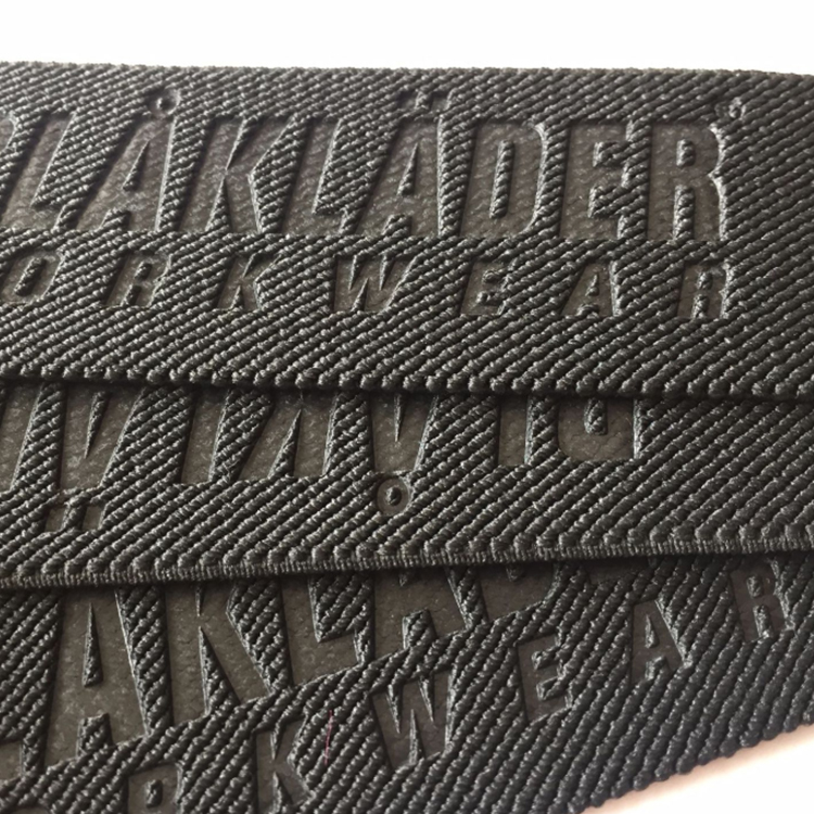 厂家4-5cm涤纶压字松紧带 Logo热印字弹力橡筋 箱包服装包边辅料