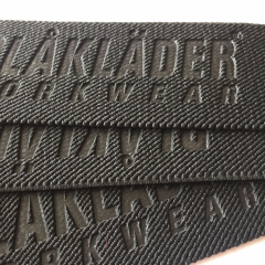 厂家4-5cm涤纶压字松紧带 Logo热印字弹力橡筋 箱包服装包边辅料