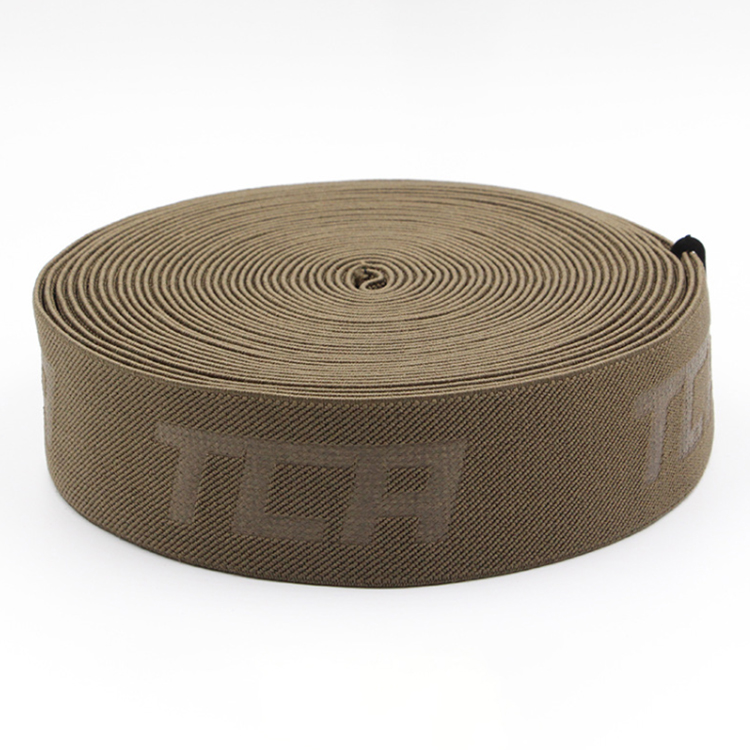 厂家4-5cm涤纶压字松紧带 Logo热印字弹力橡筋 箱包服装包边辅料