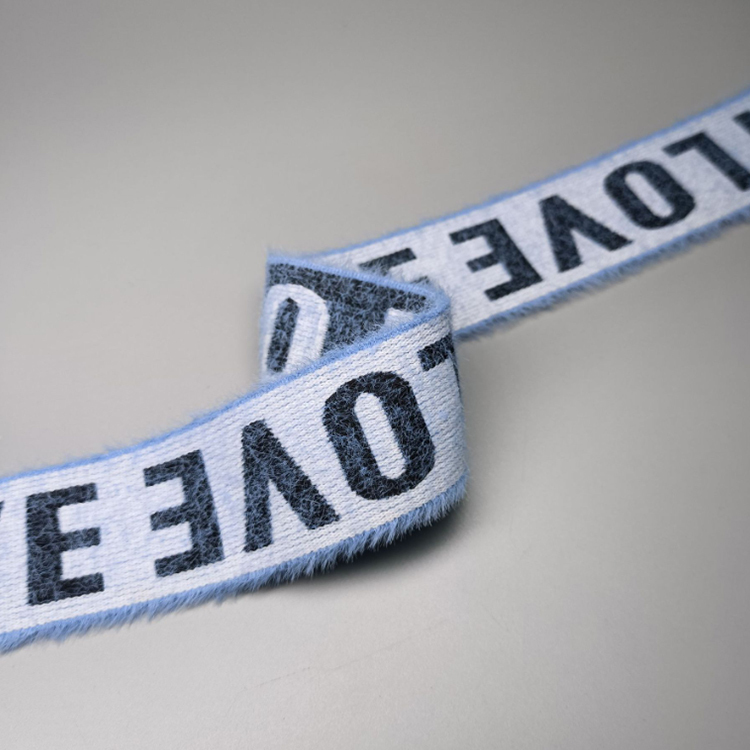 3.8cm仿貂毛字母弹力松紧带 内衣毛绒提花松紧带 运动裤腰橡筋带