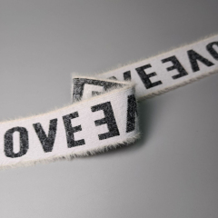 3.8cm仿貂毛字母弹力松紧带 内衣毛绒提花松紧带 运动裤腰橡筋带