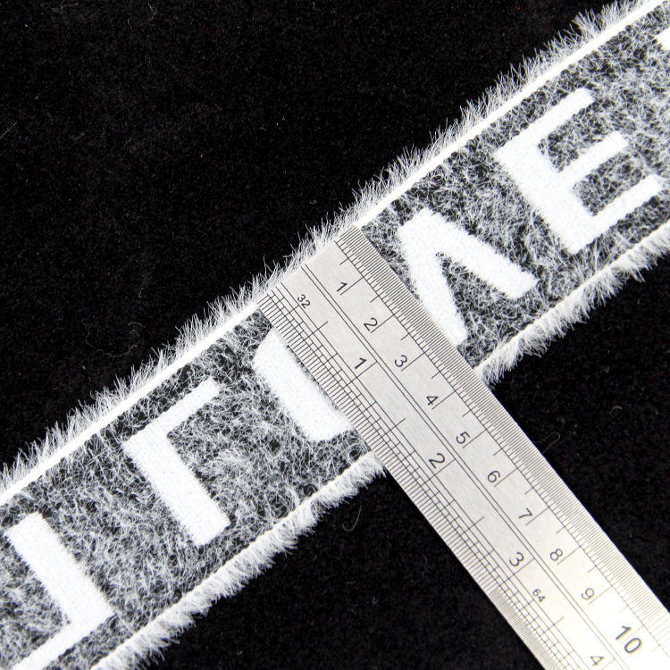 3.8cm仿貂毛字母弹力松紧带 内衣毛绒提花松紧带 运动裤腰橡筋带