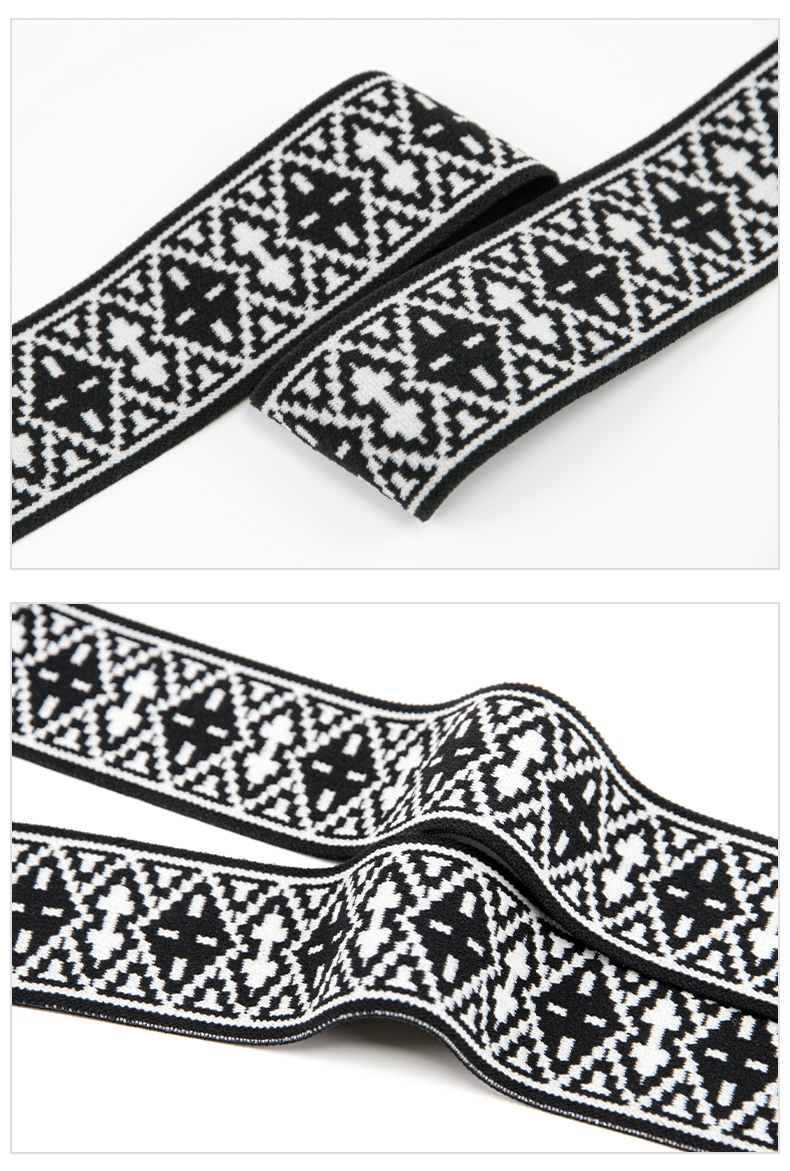 3.5cm高弹涤纶加厚松紧带 字母提花松紧带 内衣裤腰带弹力橡筋带