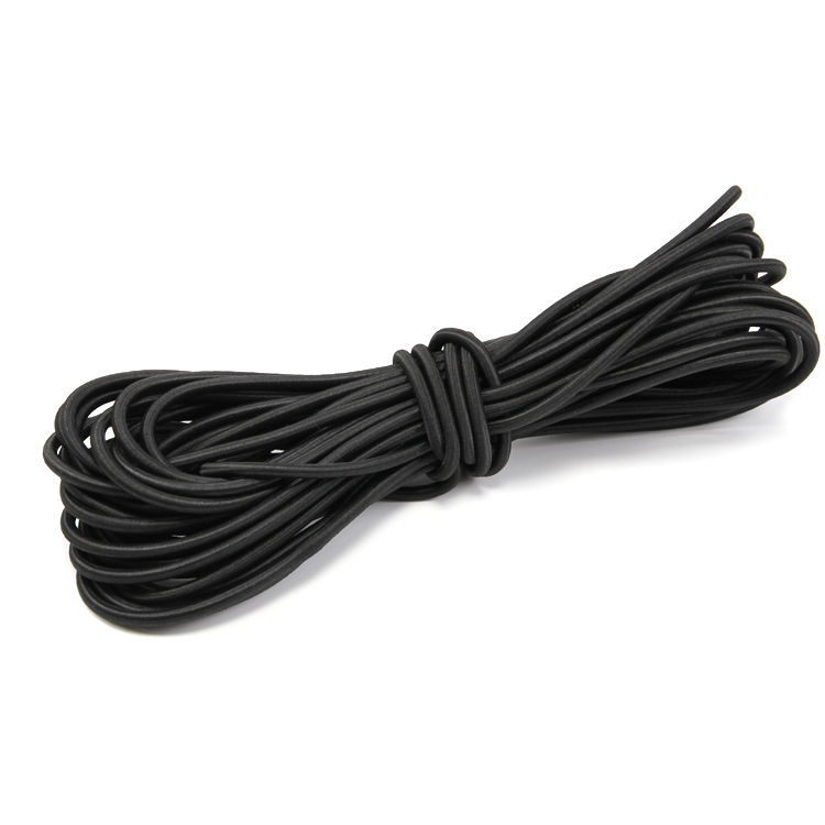 Manufacturer 4mm-6mm black round latex elastic rope rubber band trampoline rope sports tension rope round elastic rope