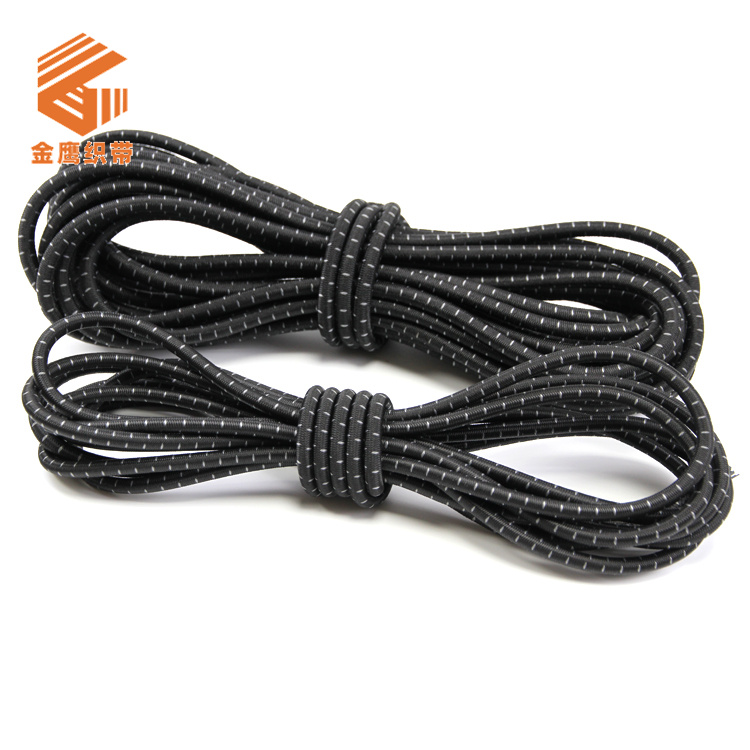 Factory direct sales 6mm-10mm black and white round latex elastic rope rubber band trampoline rope sports tension rope elastic rope
