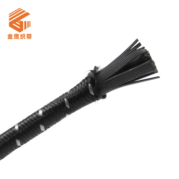 Factory direct sales 6mm-10mm black and white round latex elastic rope rubber band trampoline rope sports tension rope elastic rope