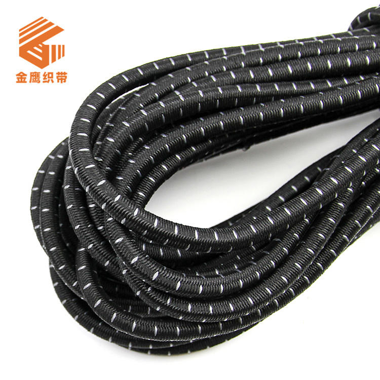 Factory direct sales 6mm-10mm black and white round latex elastic rope rubber band trampoline rope sports tension rope elastic rope