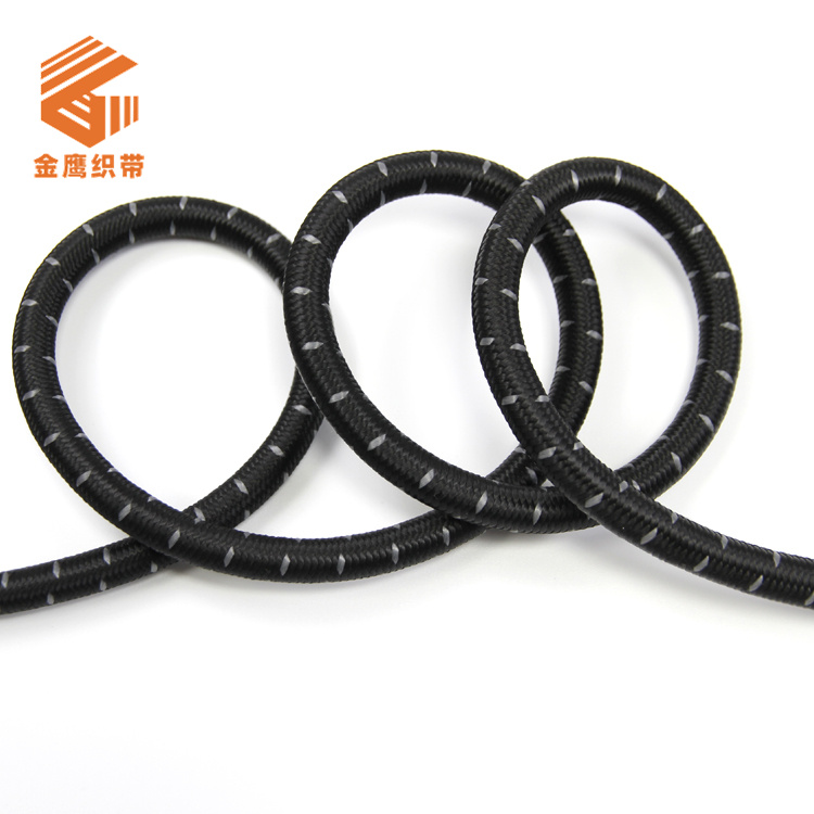 Factory direct sales 6mm-10mm black and white round latex elastic rope rubber band trampoline rope sports tension rope elastic rope
