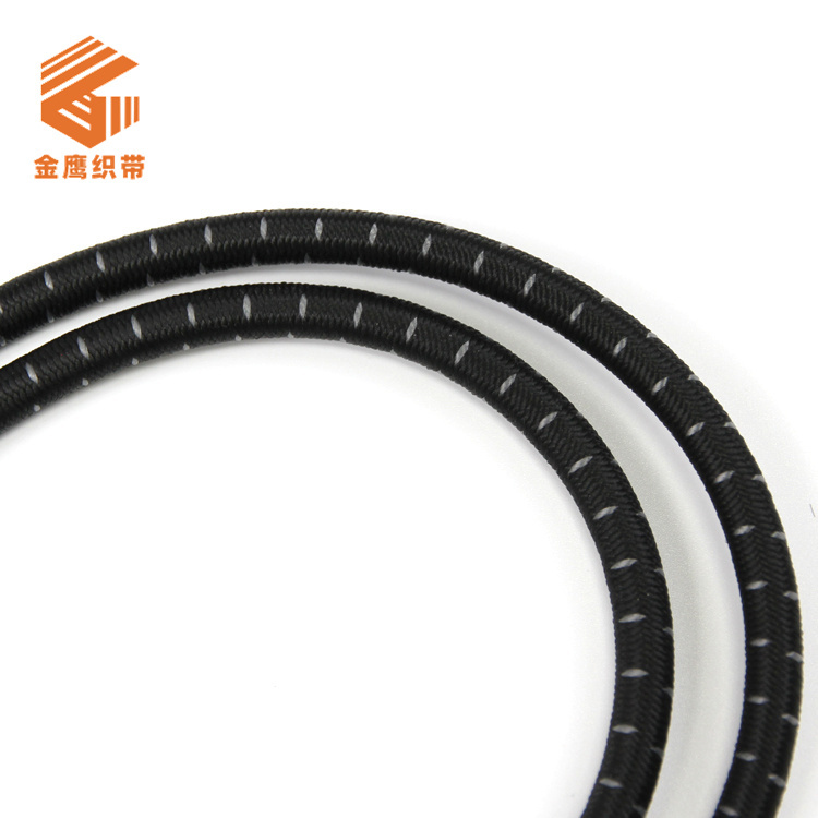 Factory direct sales 6mm-10mm black and white round latex elastic rope rubber band trampoline rope sports tension rope elastic rope