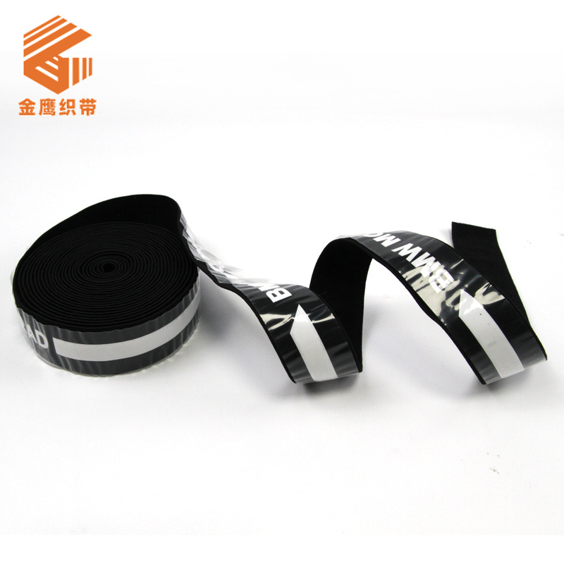 Nylon anti-skid silicone elastic waistband printed with silk screen and bright surface clothing rubber band weaving belt, soft rubber dripping rubber elastic belt