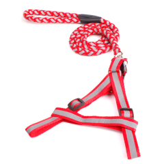 2024宠物用品批发定制反光尼龙绳狗项圈皮带反光狗绳