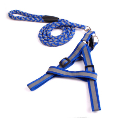 2024宠物用品批发定制反光尼龙绳狗项圈皮带反光狗绳