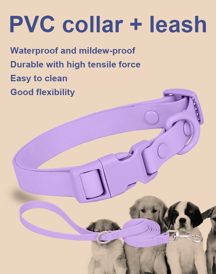 Macaron Colored Pet Collar Rust-Proof PVC Coated Webbing PVC