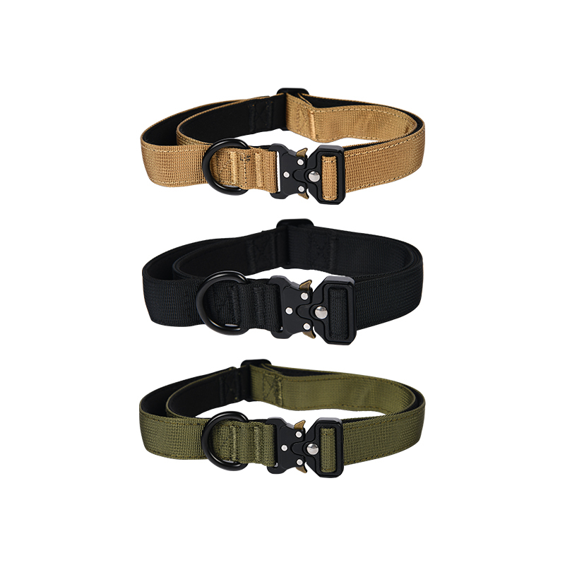 Pet Collar Neck Set Dog Leash Dog Ring Nylon Heavy Duty Tactical Pet Collar Walking Dog Training Collar For Outdoor