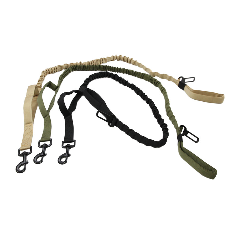 Cat Dog Elastic Webbing Leash Band With Shock Absorption Pet Traction Rope Nylon Belt Tactical Dog Leash Pet Collars & Leashes