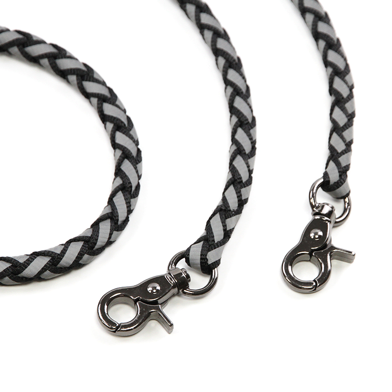 定制反光狗牵引绳 1.5-2.5m 长带反光宠物牵引绳绳涤纶宠物狗牵引绳带钩泡沫手柄