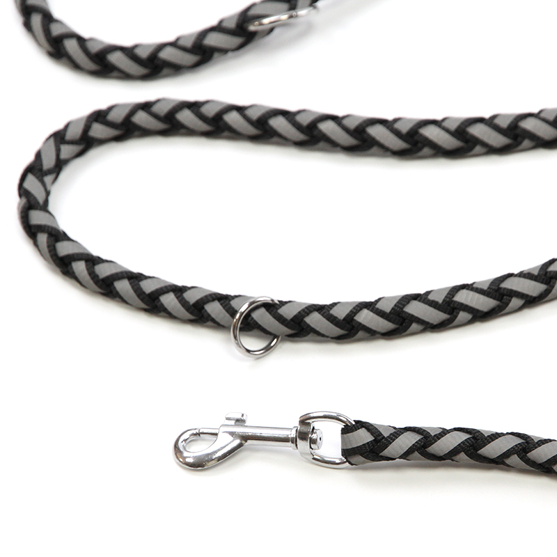 定制反光狗牵引绳 1.5-2.5m 长带反光宠物牵引绳绳涤纶宠物狗牵引绳带钩泡沫手柄