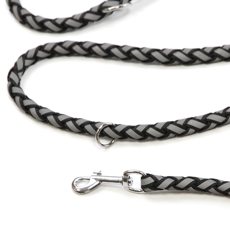 定制反光狗牵引绳 1.5-2.5m 长带反光宠物牵引绳绳涤纶宠物狗牵引绳带钩泡沫手柄