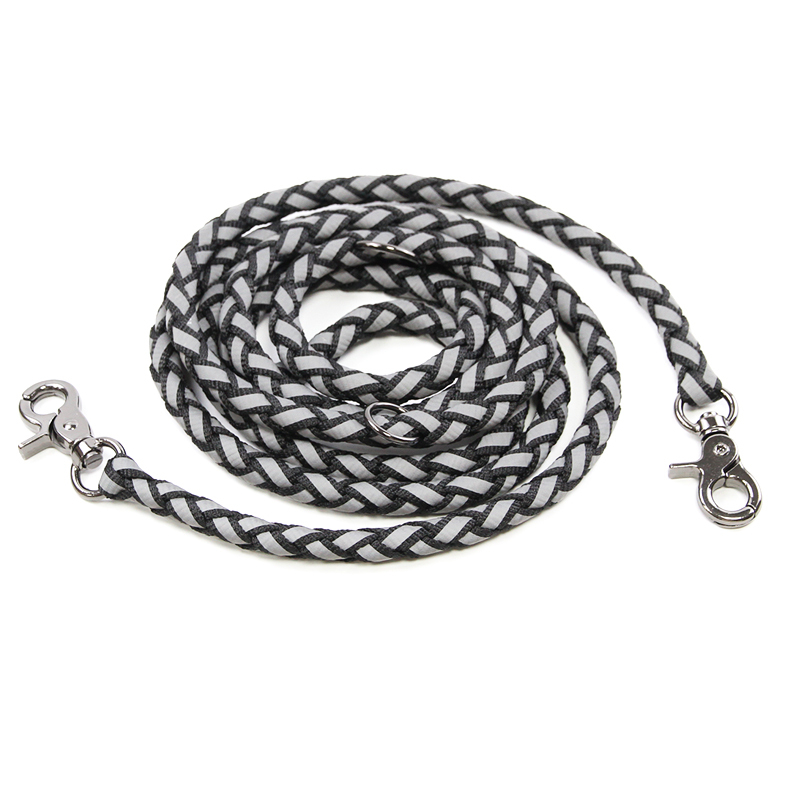 定制反光狗牵引绳 1.5-2.5m 长带反光宠物牵引绳绳涤纶宠物狗牵引绳带钩泡沫手柄