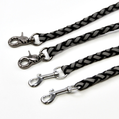 定制反光狗牵引绳 1.5-2.5m 长带反光宠物牵引绳绳涤纶宠物狗牵引绳带钩泡沫手柄