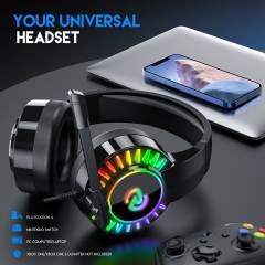 Headsets Gamer Headphones Bluetooth Surround Sound Stereo Wired Earphone USB with Microphone Colorful Light PC Laptop Headset