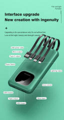 New arrival hot sale fast charger 4 Output 1 Input built-in cable 10000 power banks