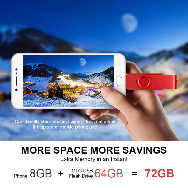 OTG USB Flash Drive 32GB 16GB USB 2.0  Mini Pen Drives 128GB 64GB Pendrives For Pc And Android Phones