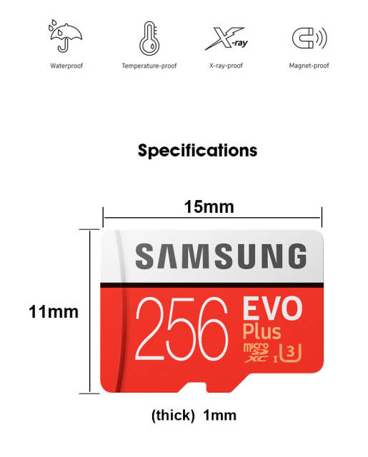 Samsung Micro SD Memory Card 16GB 32GB 64GB 256GB 128GB TF Card  for Camera