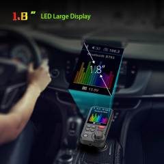 BT93 Wireless BT FM Transmitter Receiver Radio Adapter Charging Treble Bass Sound Music Player QC3.0 USB Quick Charger for Car
