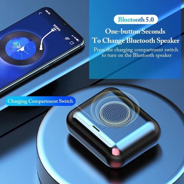 1PC 2 In 1 TWS Headphones and Bluetooth Speaker Portable Full Sound Subwoofer Speakers PK Soundbar Touch Digital Display Headset