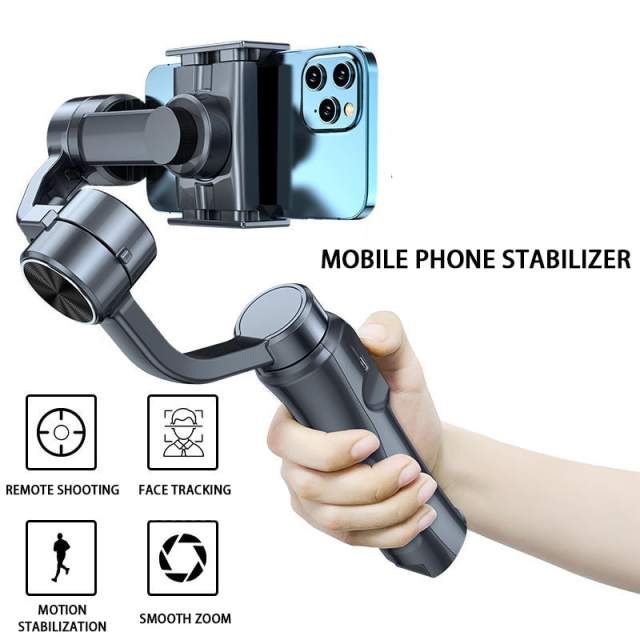 Cell Stabilizer for Live Vlog Camera Shooting Three-axis Anti-Shake Mobile Phone Gimbal Handheld Smartphone Stand Face Tracking