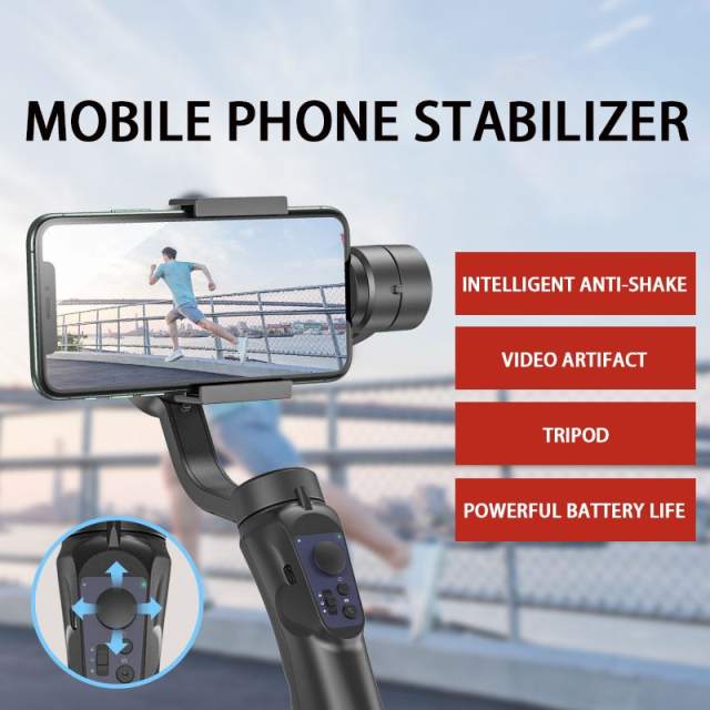 Cell Stabilizer for Live Vlog Camera Shooting Three-axis Anti-Shake Mobile Phone Gimbal Handheld Smartphone Stand Face Tracking