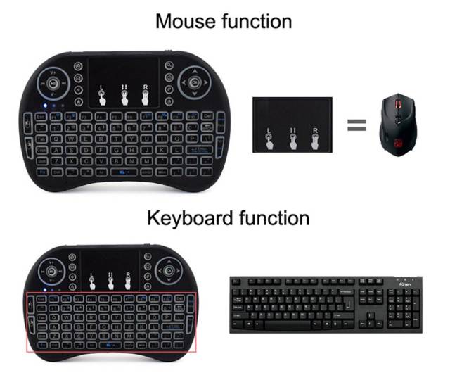 2.4G Mouse Backlit i8 Mini Wireless Keyboard English Russian Spanish Remote Touchpad Handheld for Android TV Box PC