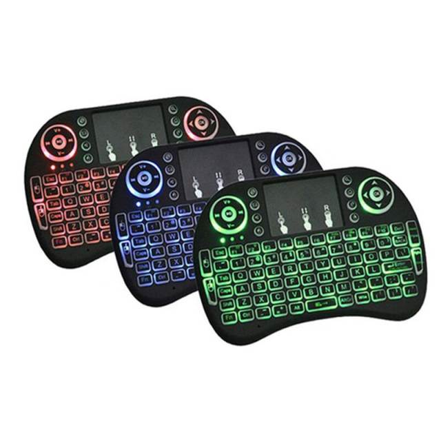 2.4G Mouse Backlit i8 Mini Wireless Keyboard English Russian Spanish Remote Touchpad Handheld for Android TV Box PC