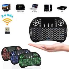 2.4G Mouse Backlit i8 Mini Wireless Keyboard English Russian Spanish Remote Touchpad Handheld for Android TV Box PC