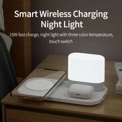 15w 3 in 1 mobile phone watch earphone  fast charging multifunctional desk lamp wireless charger