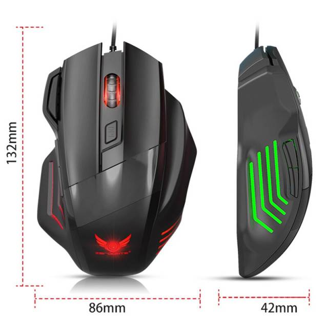1PC G200 Wired Gaming Mouse LED 2400 DPI USB Ergonomic Computer Mouse Gamer RGB Mice Silent Mause with Backlight Cable for PC Laptop