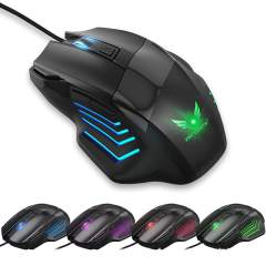 1PC G200 Wired Gaming Mouse LED 2400 DPI USB Ergonomic Computer Mouse Gamer RGB Mice Silent Mause with Backlight Cable for PC Laptop