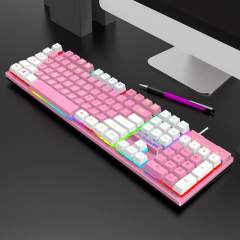 104 Keys Game Wired Mechanical Keyboard Punk Color Matching RGB Luminous Keycaps USB Gaming Mechanic Keyboards for PC Laptop