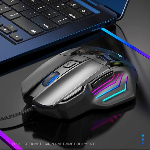 1PC G200 Wired Gaming Mouse LED 2400 DPI USB Ergonomic Computer Mouse Gamer RGB Mice Silent Mause with Backlight Cable for PC Laptop