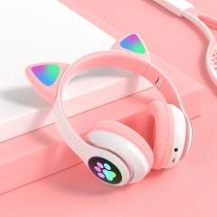 Cute Luminous Cat Ears Bluetooth Headphones Kawaii Cat Claw Cool Wireless Headset for Xiaomi IPhone Huawei Smartphone Earphones