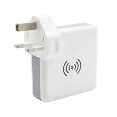 Serial charging  dual USB output Type-c + wall charging battery digital display screen wireless power bank