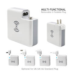 Serial charging  dual USB output Type-c + wall charging battery digital display screen wireless power bank