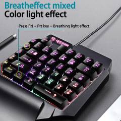Keyboard Mouse Set 39 Keys Single Handed Mini Mechanical Keyboards RGB Backlit Keycaps for Xiaomi Huawei Smartphone PC Laptop