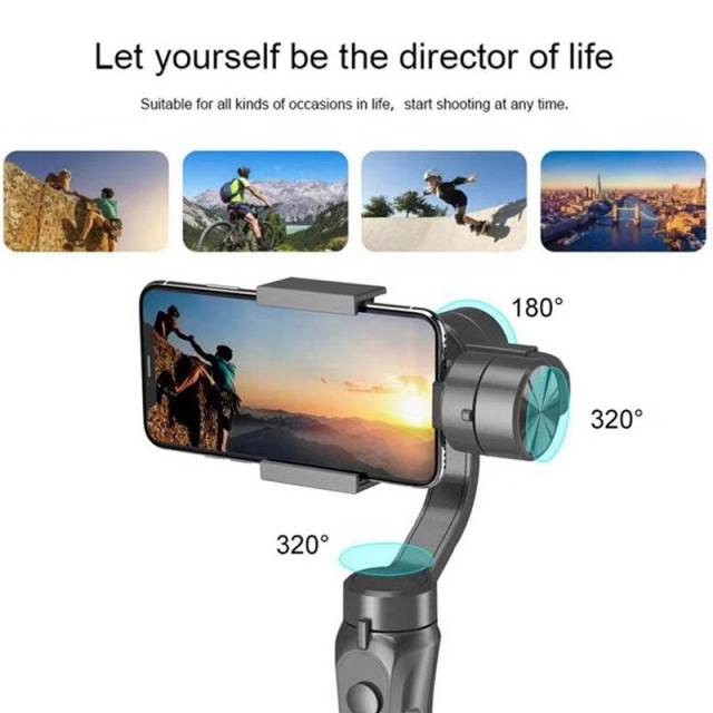 3-Axis Cell Stabilizer for Xiaomi Huawei Smartphone Wireless Bluetooth Handheld Gimbal Face Tracking Motion Stabilization