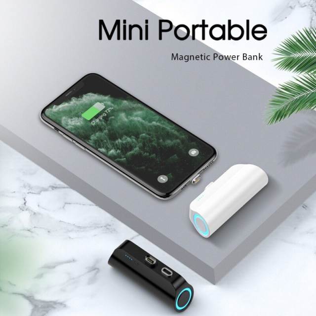 3000mAh Mini Portable Power Bank Back Clip Battery for IPhone 12 11 Airpods Magnetic Charger Capsule PowerBank for Huawei Xiaomi